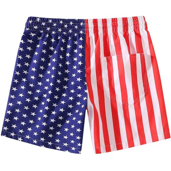 Patriotic USA Flag Men’s Swim Shorts Stars & Stripes Mesh Liner Pockets - Picture 2 of 11